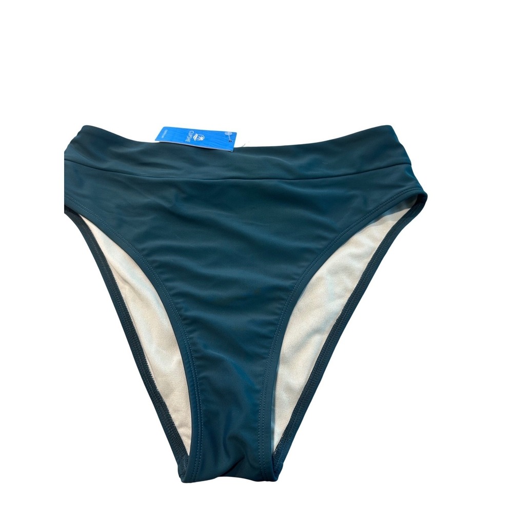 Cupshe Womens High Waisted Bikini Bottoms Dark Teal Green Size M CAA12B3F6RR
